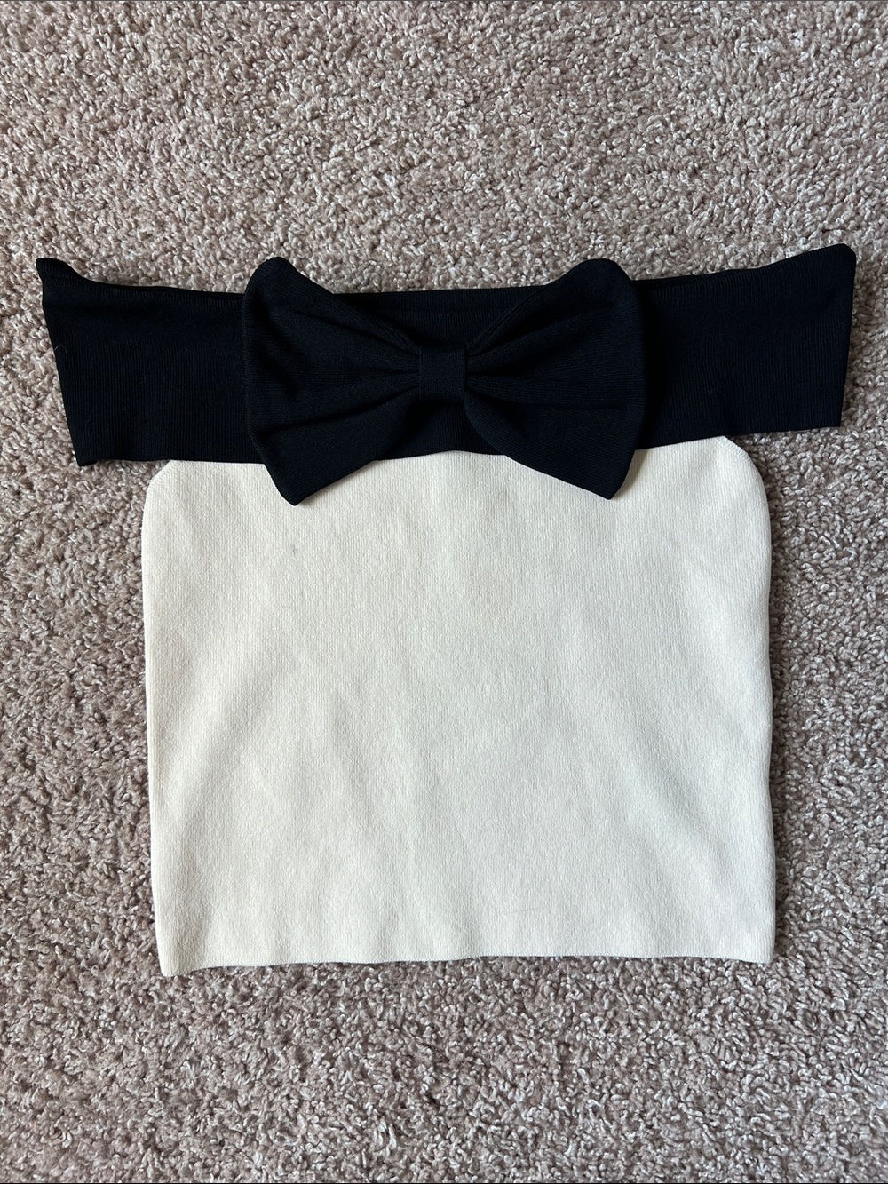 Anthropologie Maeve NWT!! Black Bow Off-Shoulder Cream Top